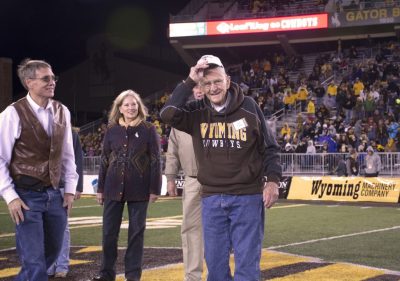 Alumni recipients at football game