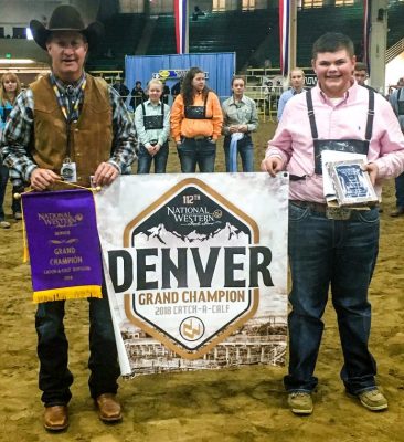 Kyle Despain winning catach-a-calf in Denver.