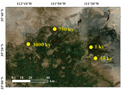 Ages of substrates in the San Francisco Volcanic Field.