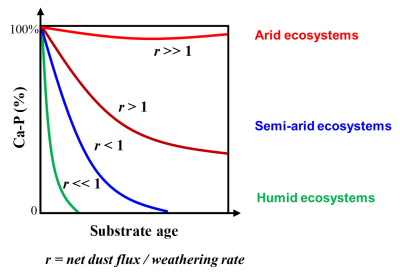 Graph showing the percentage of Ca-P in various ecosystems.