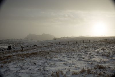 Photograph of snow on range