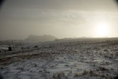 Photograph of snow on range