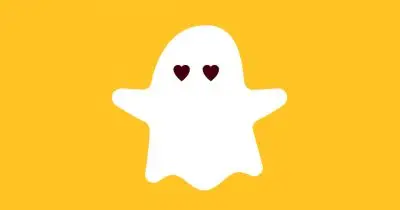 Ghost cut out on yellow background