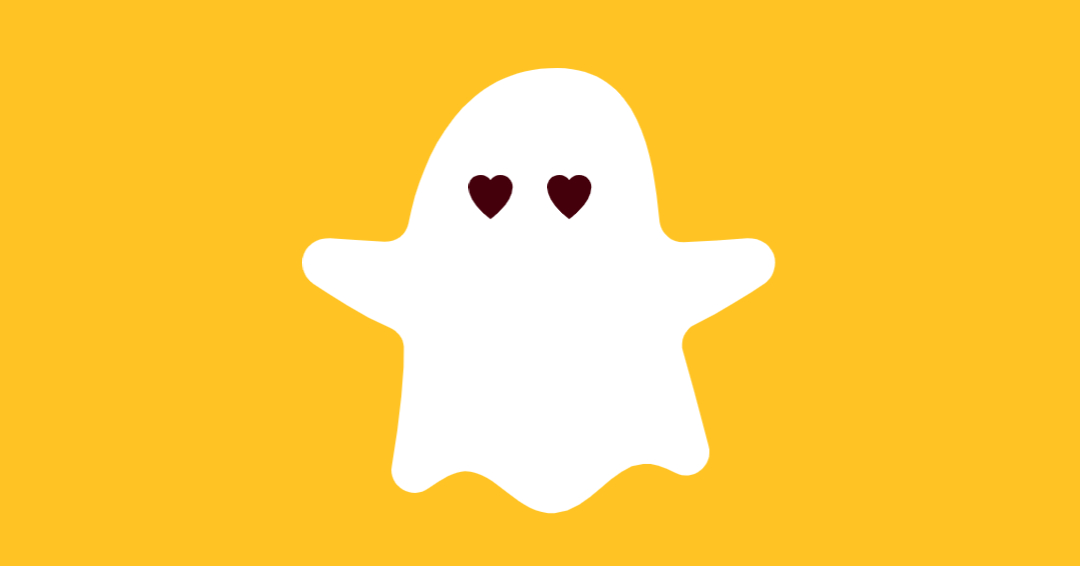 Ghost cut out on yellow background