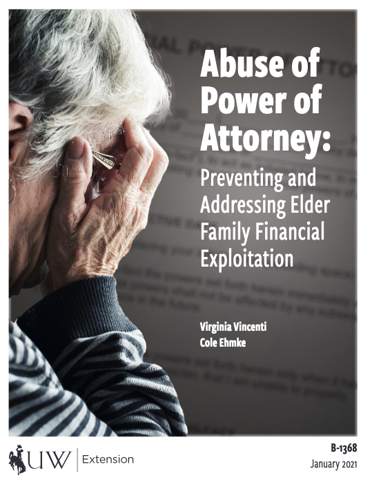 UW Extension releases publication on family power of attorney elder