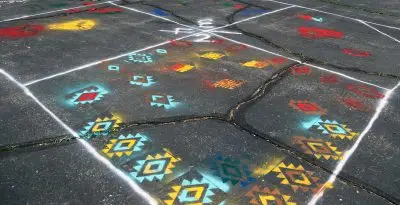 Traditional Native images in a square