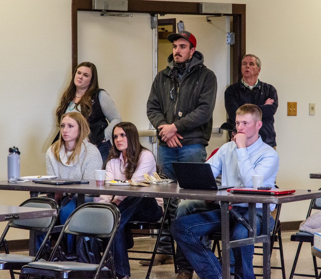 students watching a presentation