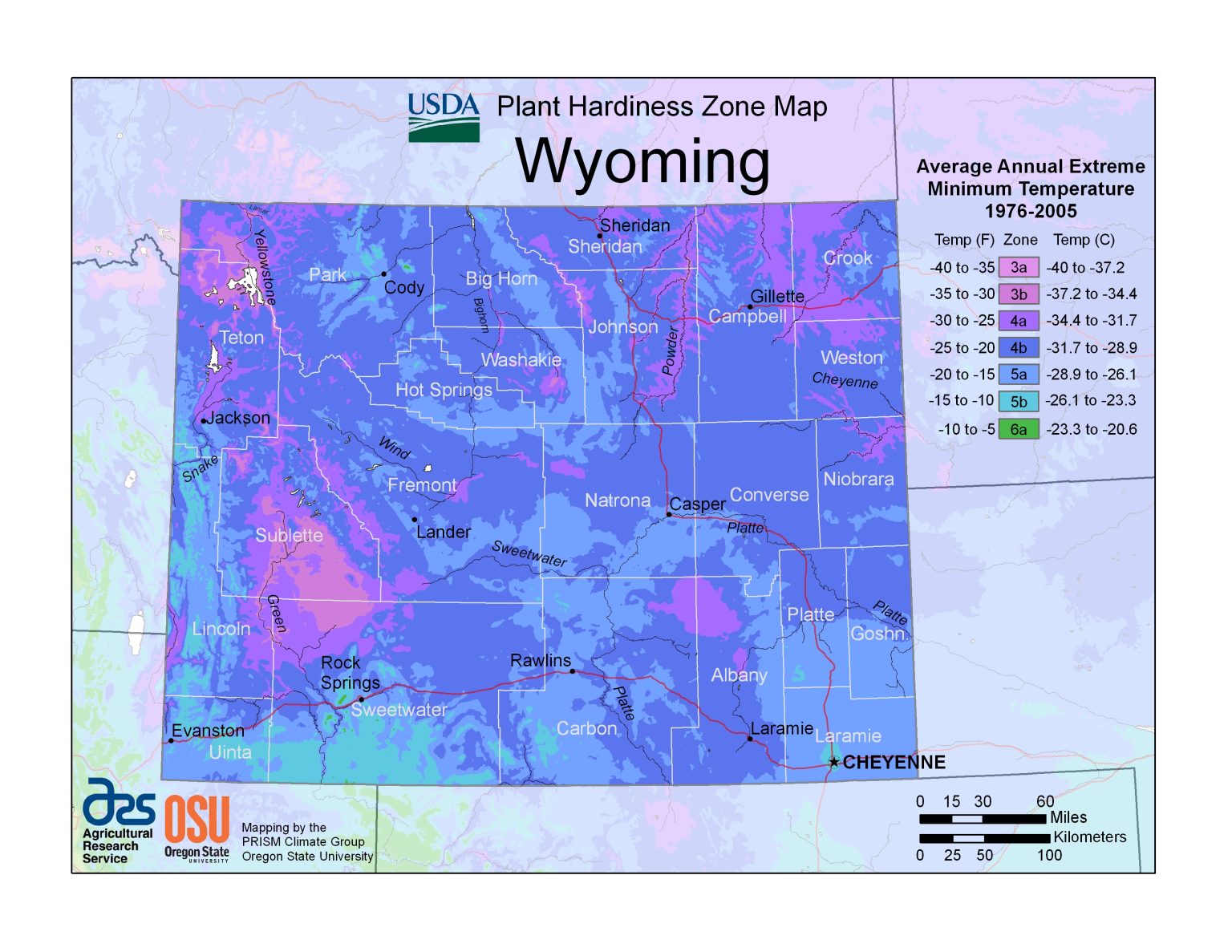 Figure 1 Wyoming Hardiness Zone Map AgNews