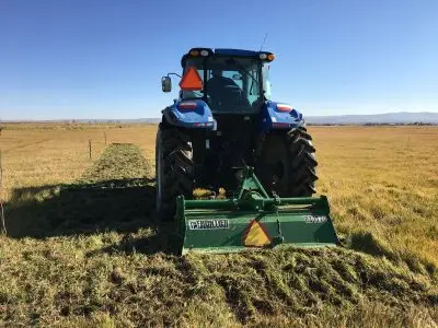Tractor working field.