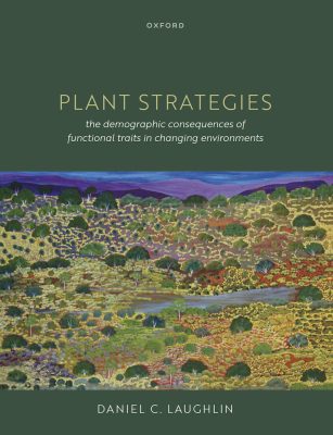 Book cover of Plant Strategies. Features a painted landscape of a shrubby area. 