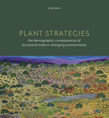Book cover of Plant Strategies. Features a painted landscape of a shrubby area.