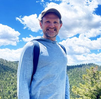 A man in the mountains
