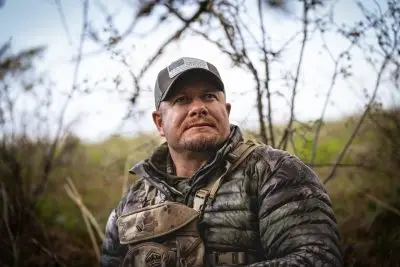 Ike Eastman, dressed in camoflouge.