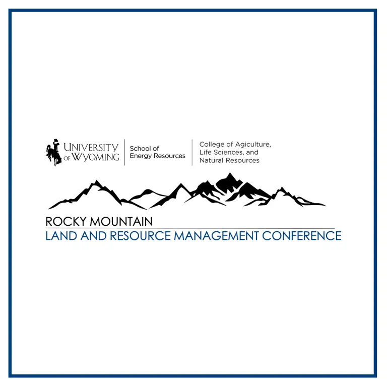 Logo for the Rocky Mountain Land and Resource Management Conference. Includes names of hosts (UW, SER, and the College of Agriculture, Life Sciences and Natural Resources.)