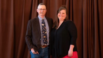 Interim WAES Director Brian Mealor with Kalli Koepke.