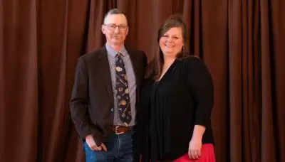 Interim WAES Director Brian Mealor with Kalli Koepke.