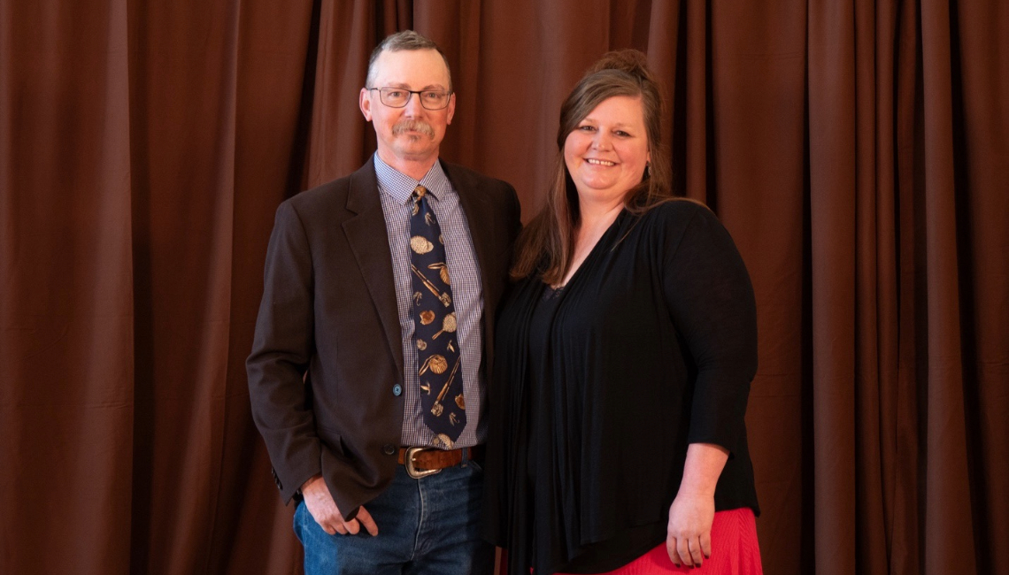 Interim WAES Director Brian Mealor with Kalli Koepke.