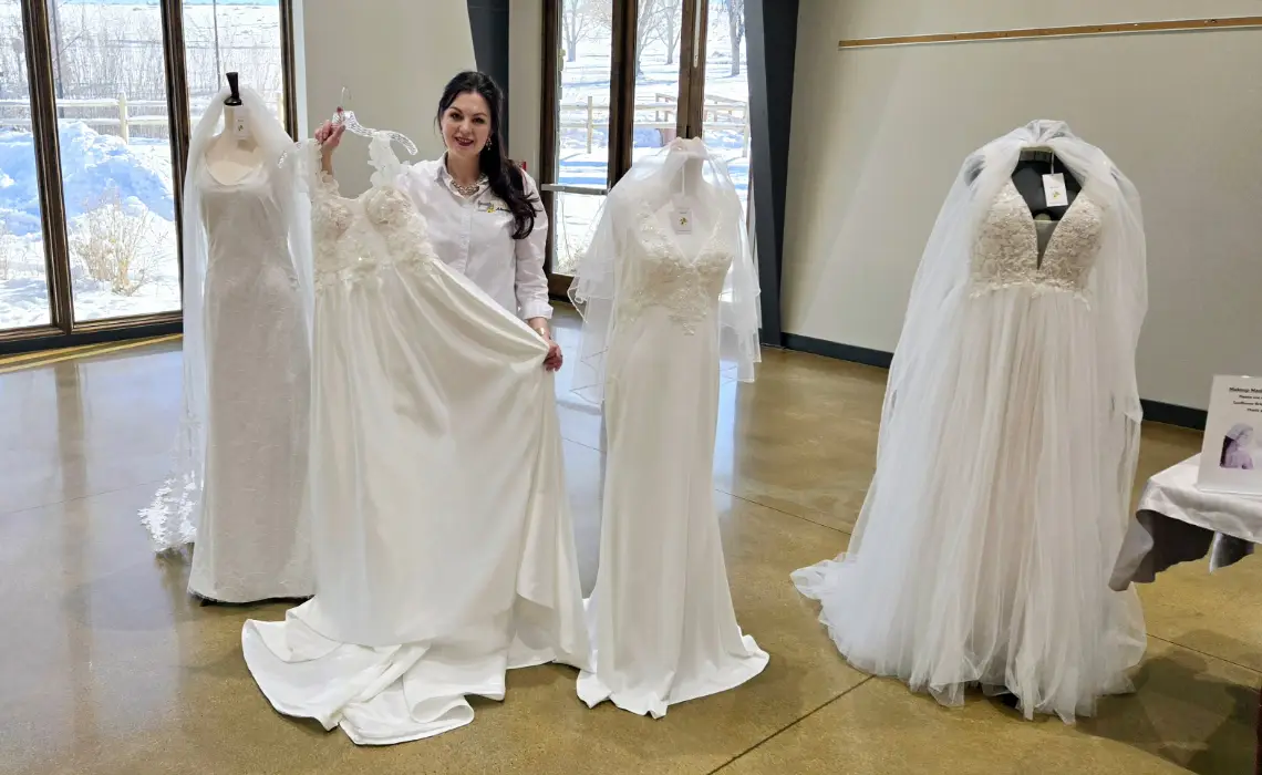 Oksana Aycock presents her bridal wear line at the Lander Bridal expo. Photo courtesy of Oksana Aycock.
