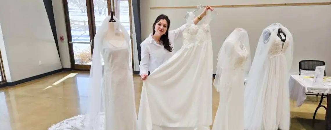 Oksana Aycock presents her bridal wear line at the Lander Bridal expo. Photo courtesy of Oksana Aycock.