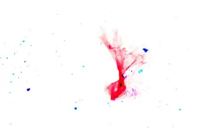 Two proteins merging, shown as irregular, brightly colored shapes overlapping