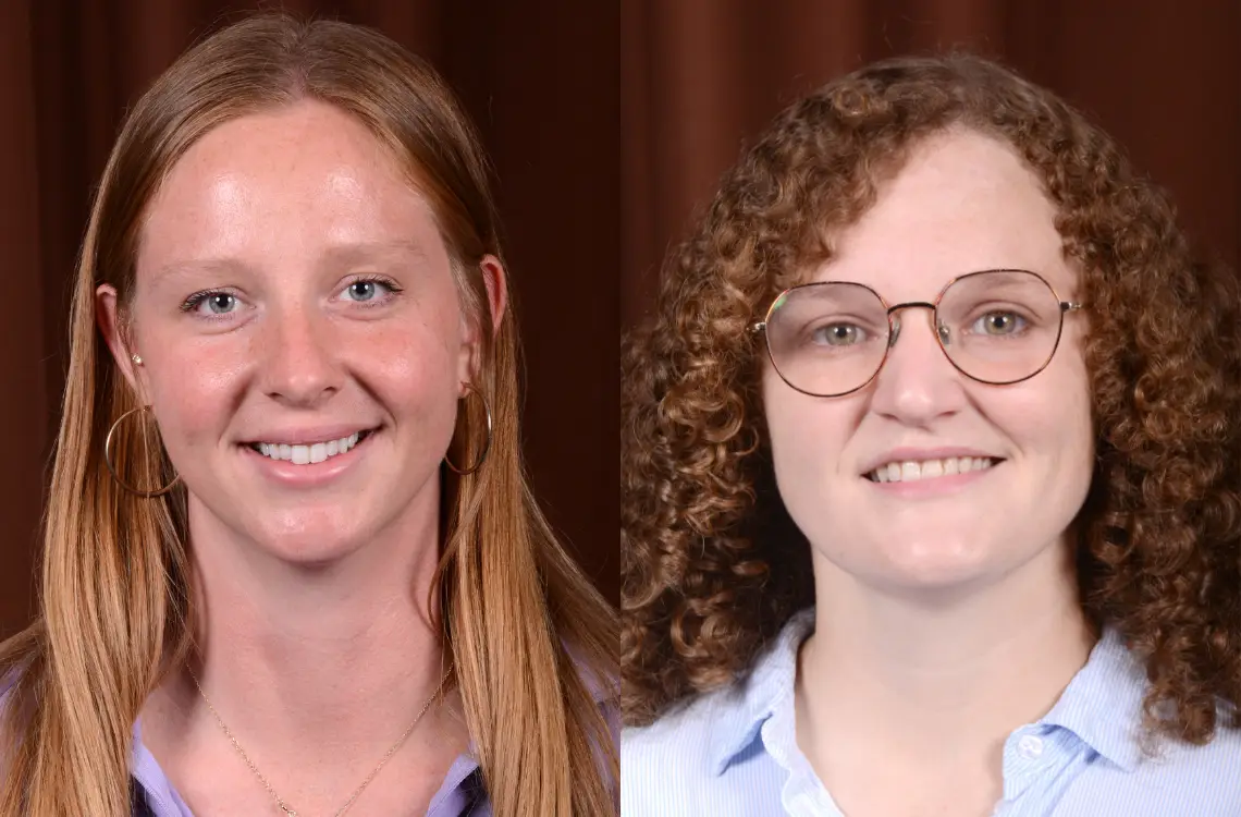 Two portraits of Angela Jungbluth and Peyton Ellis, the new UW Extension specialists with the Department of Agricultural and Applied Economics.